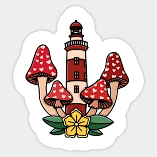 Mushroom Lighthouse Sticker